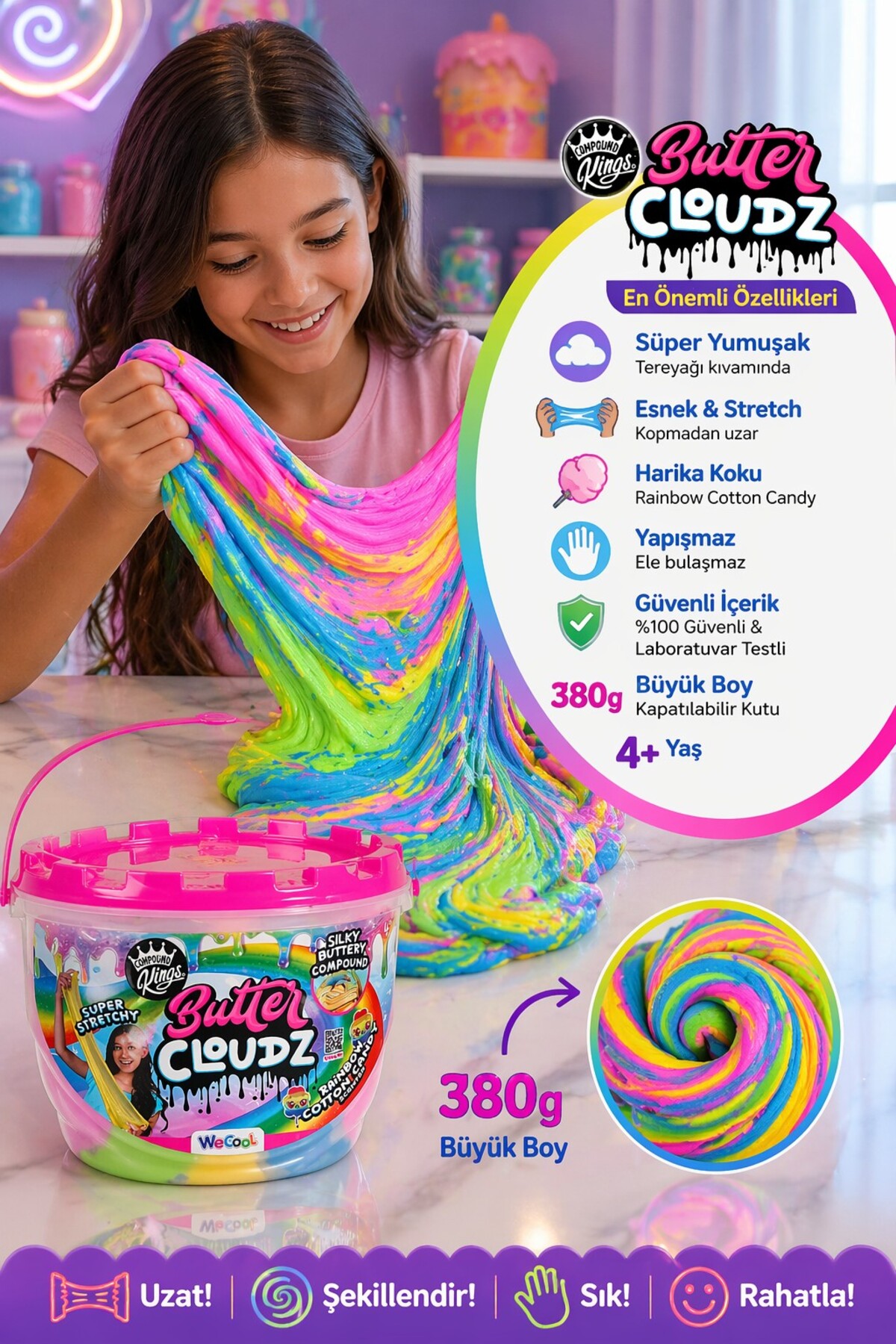 TOYFEST Compound Kings Butter Cloudz Slime 380g Kokulu Yumuşak