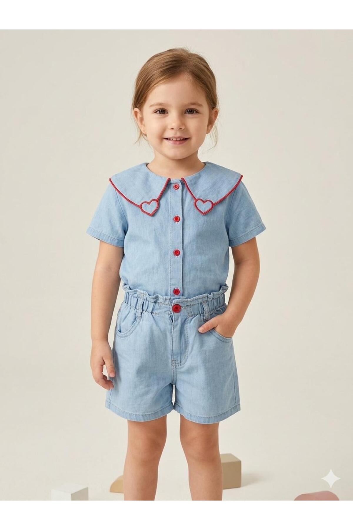 MonAlisa Kids Girl's Shirt Shorts Jeans Set