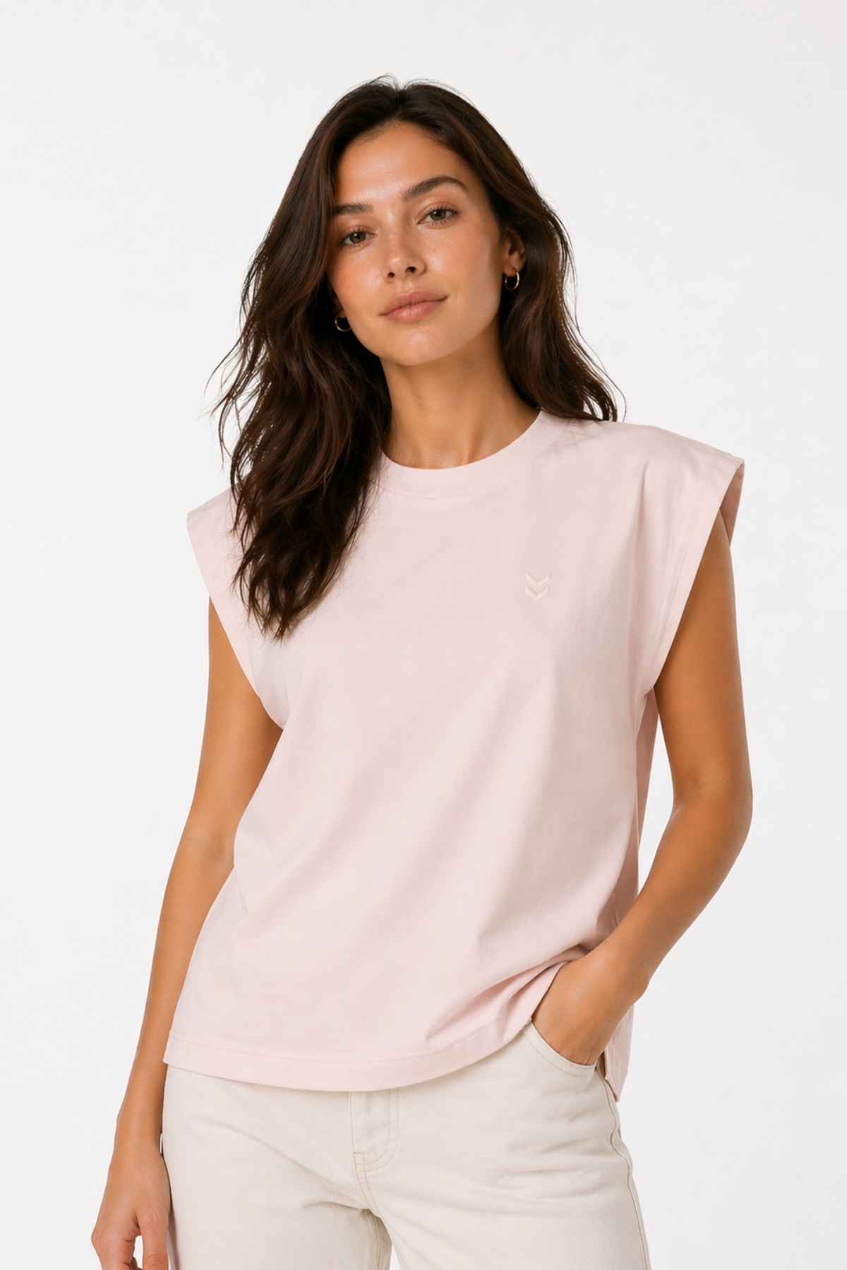 hummel Remiendo S/S 912323-3333 Pudra kadın T-shirt