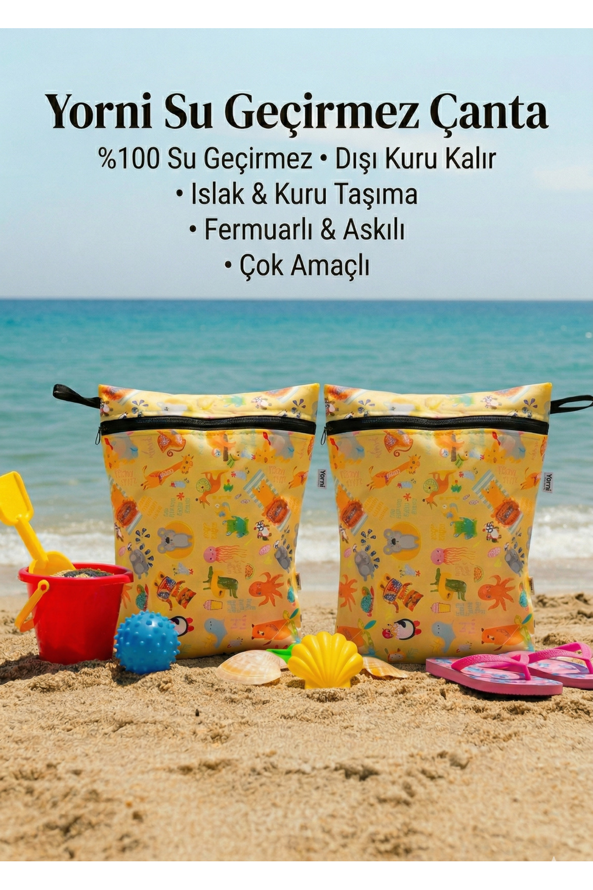2 Pieces, 30x35cm Liquid-Proof, Wet Dry Multipurpose Bags, Zippered, Machine Washable