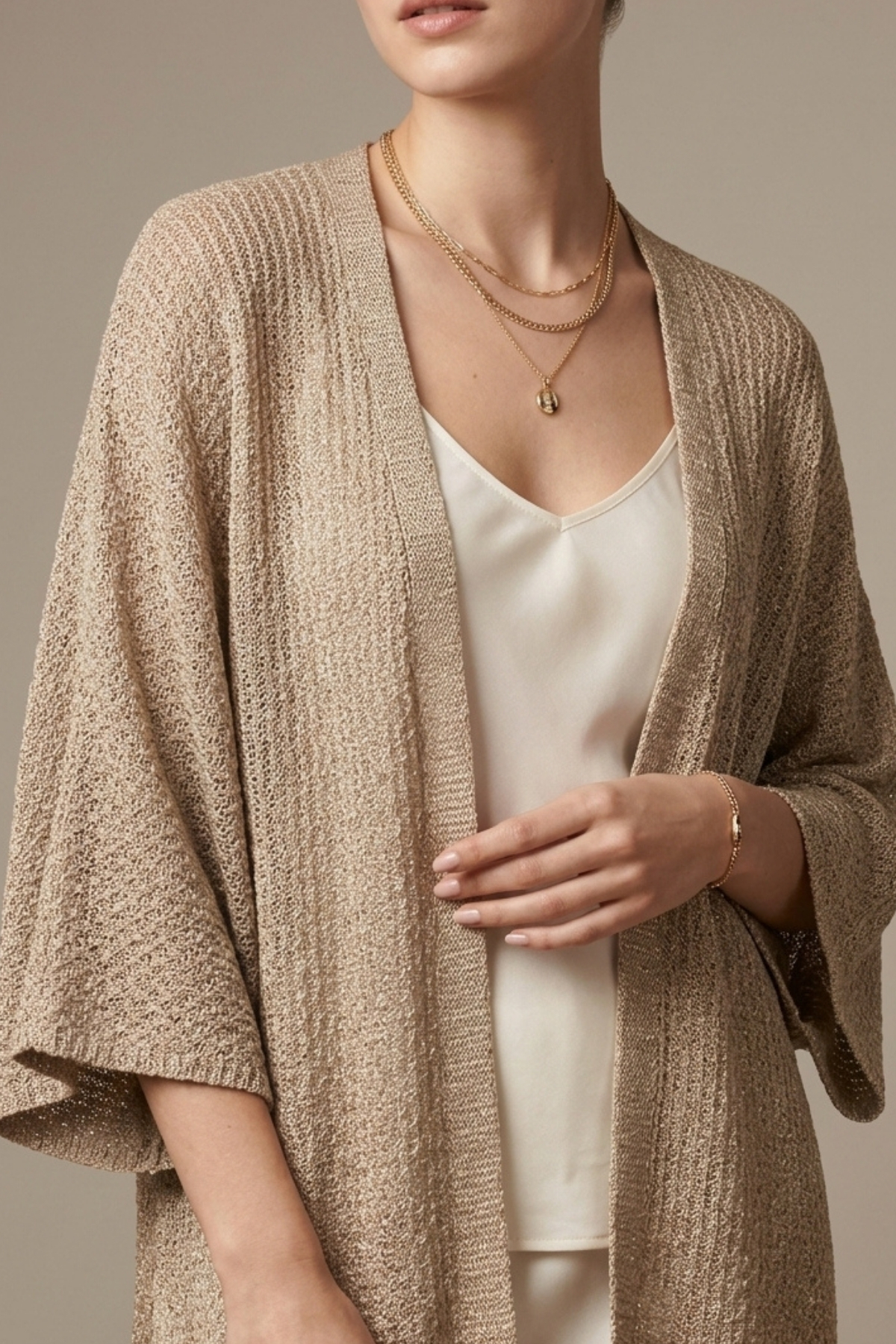 mefru Kadın Oversize Dökümlü Yarım Kol Basic Hırka görsel 6