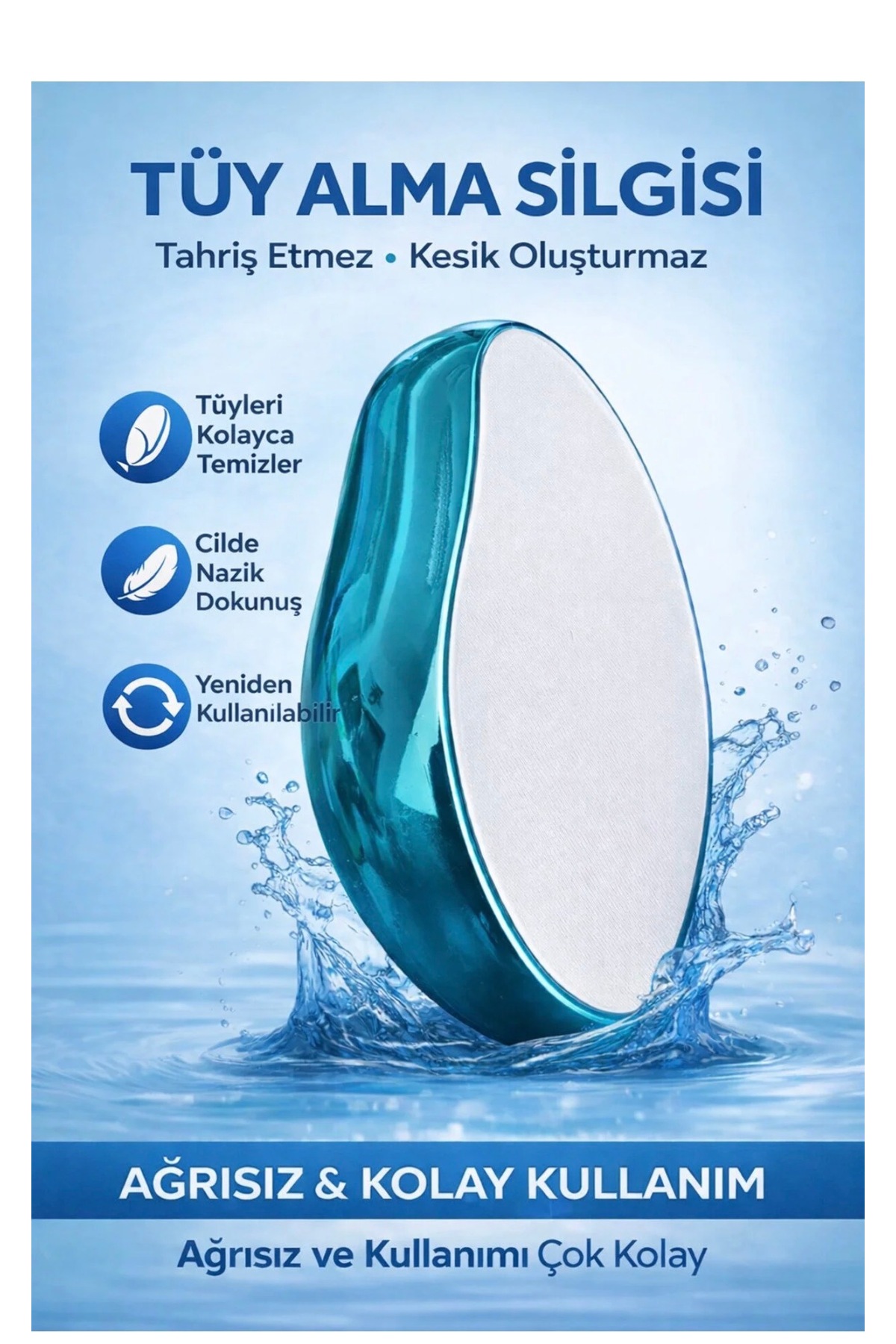Hombak Epilasyon Taşı – Tüy Alma Taşı, Ağrısız & Tahrişsiz Tüy Temizleme Aparatı, Yeniden Kullanılabilir — Hombakepilatör