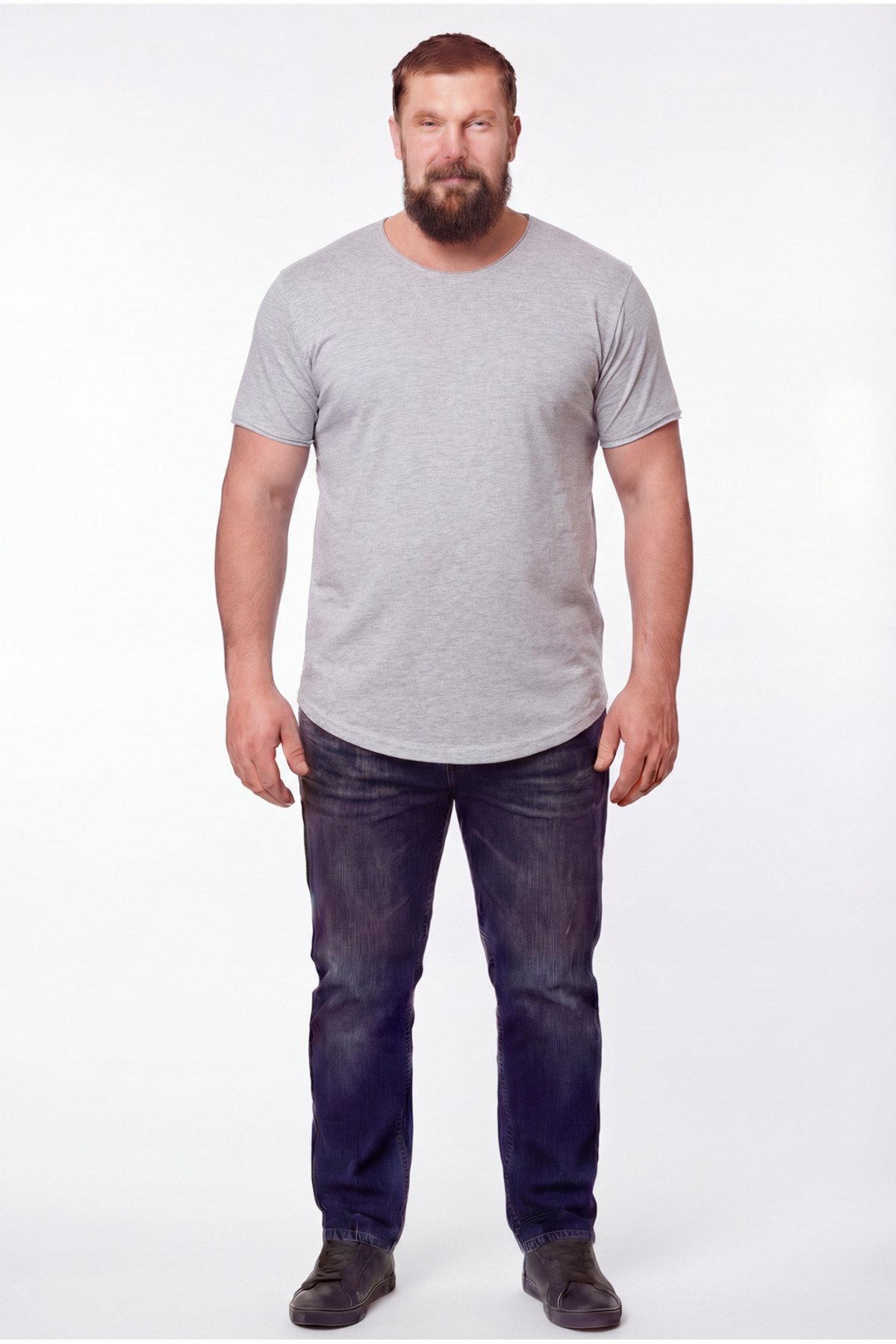 BlackHorn Büyük Beden Erkek Geniş Yaka %100 Pamuk Salaş Battal T-Shirt