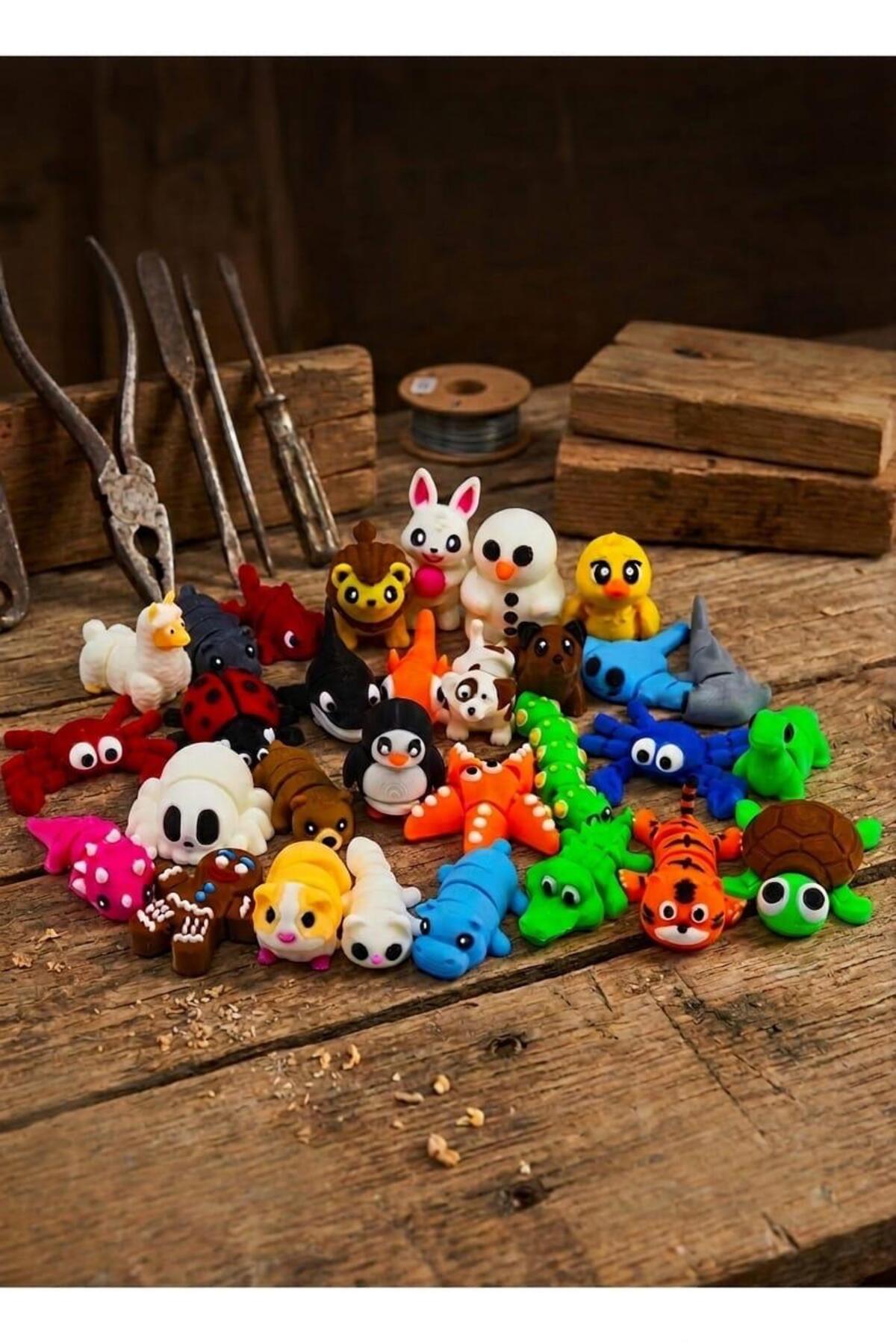 toys by nature プレイベース　2枚セット A2Z 10 Adet Eklemleri Hareketli, Organik, Eğitici Minik Hayvan