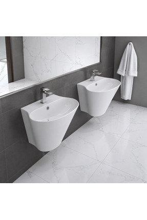 Turavit Minia Monoblok Batarya Delikli Beyaz Lavabo MN5027