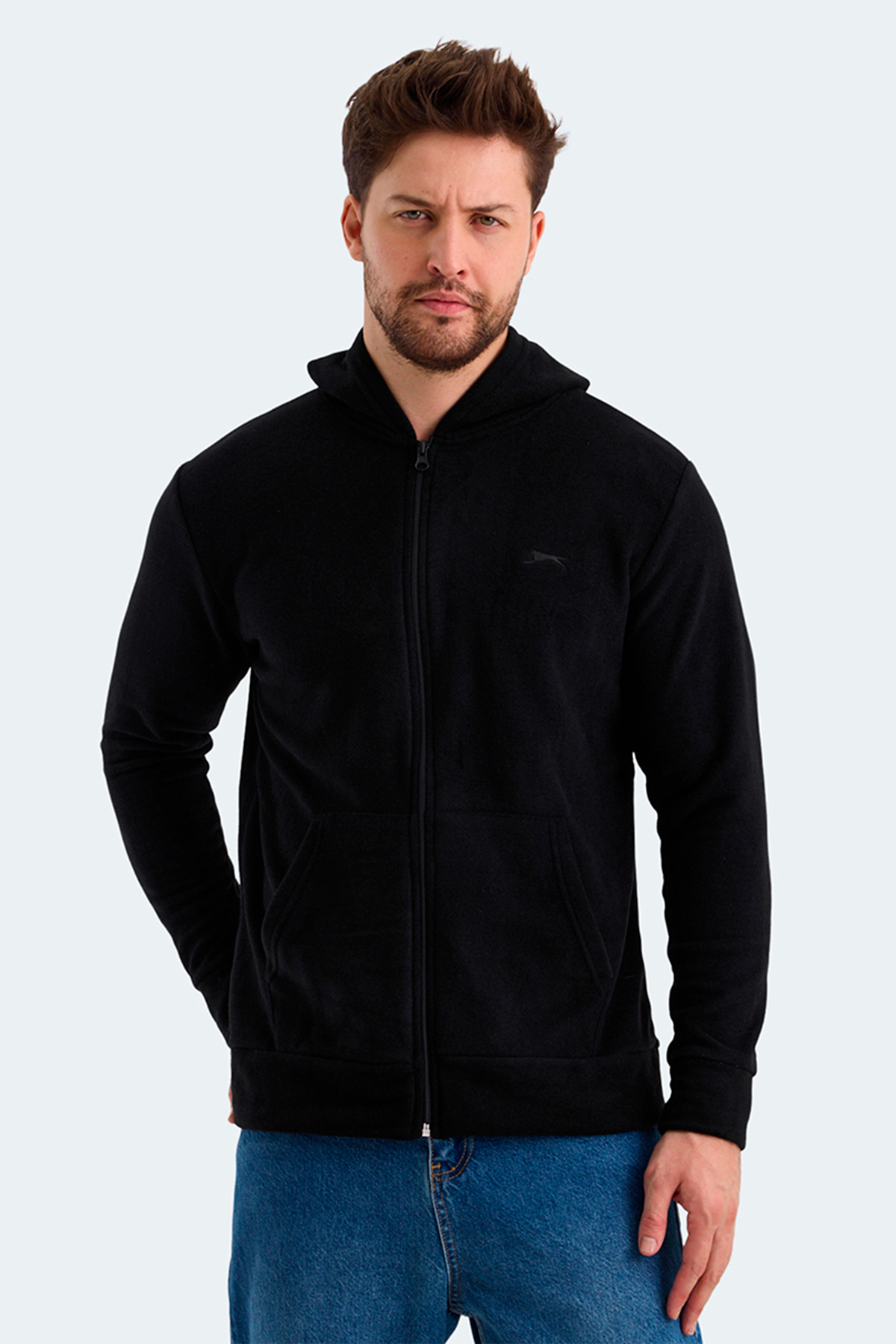 Slazenger SAMSON 2 li set Erkek Fermuarlı Kapüşonlu Cepli Sweatshırt görsel 4