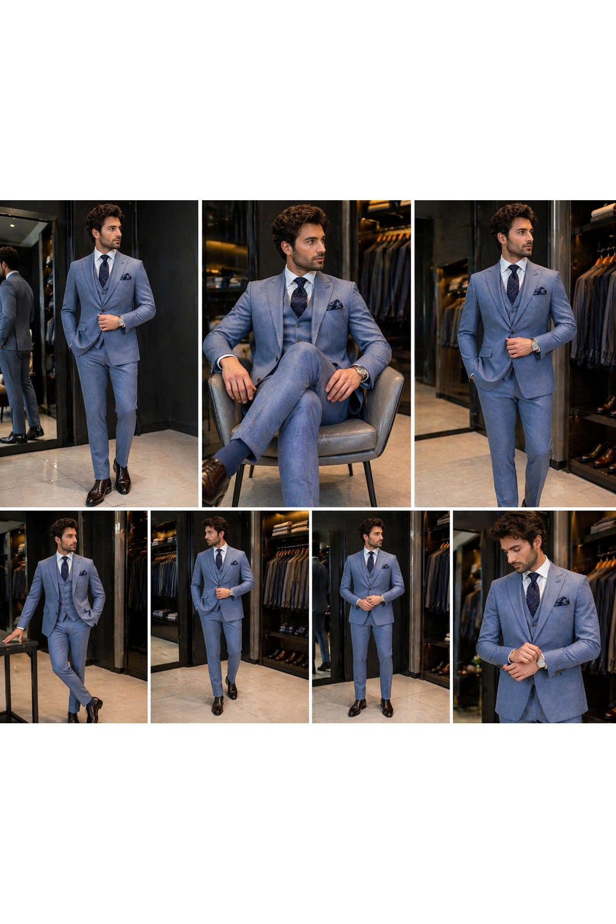ŞIK ADAM Mavi Slim Fit Takım Elbise görsel 2