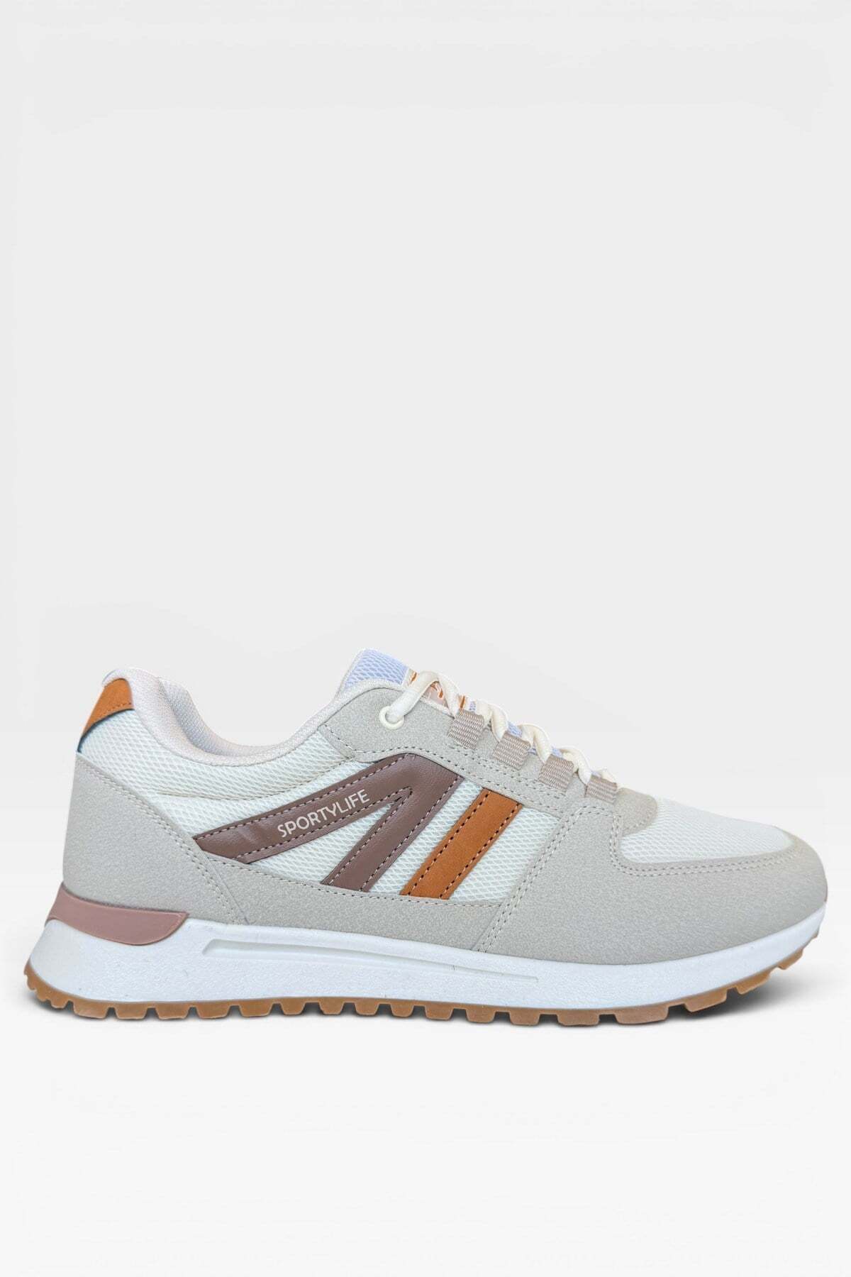 Liger Erkek Ortopedik Günlük Yürüyüş Koşu Sneaker Spor Ayakkabı BEJ — سفید 3465