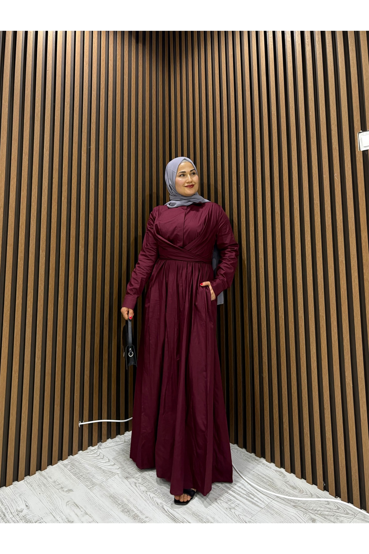 bellatrend Double-Breasted Detailed Hijab Dress