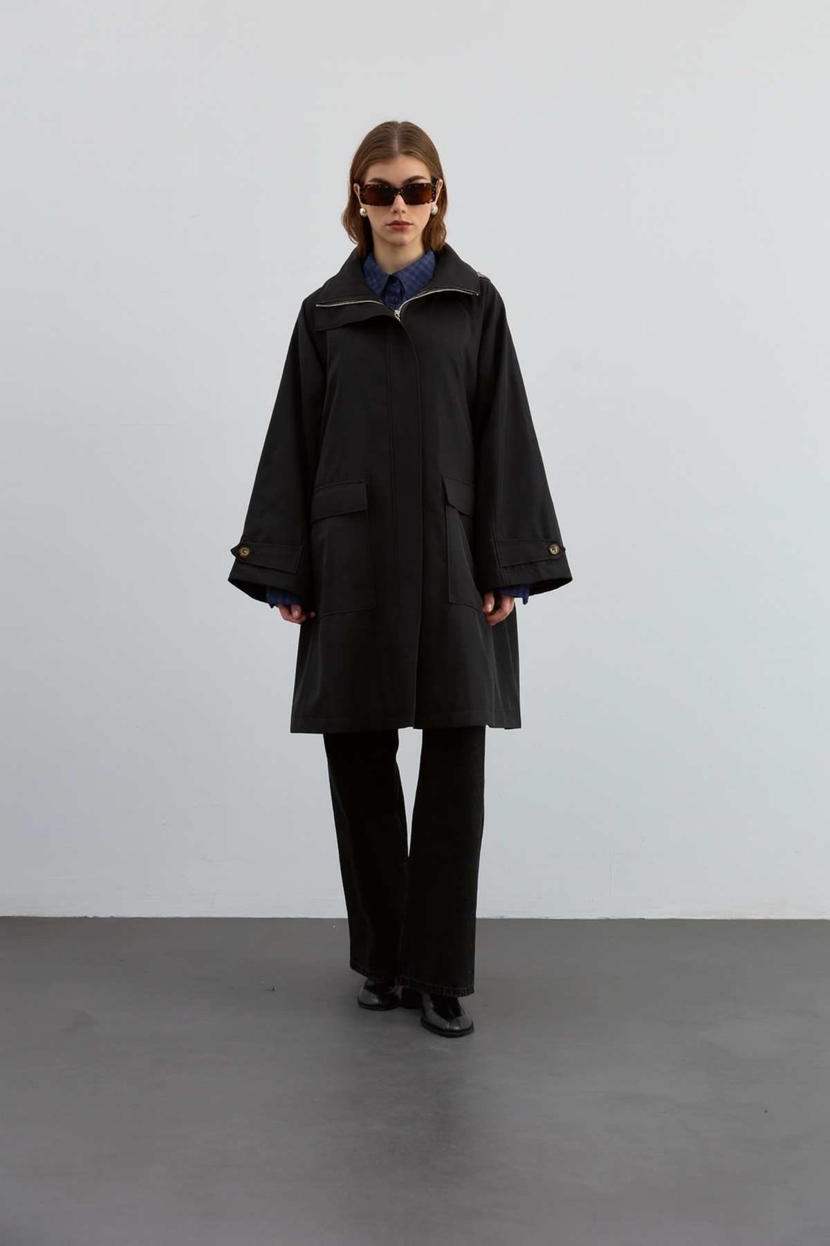 QOOQUP FERMUARLI TRENCH