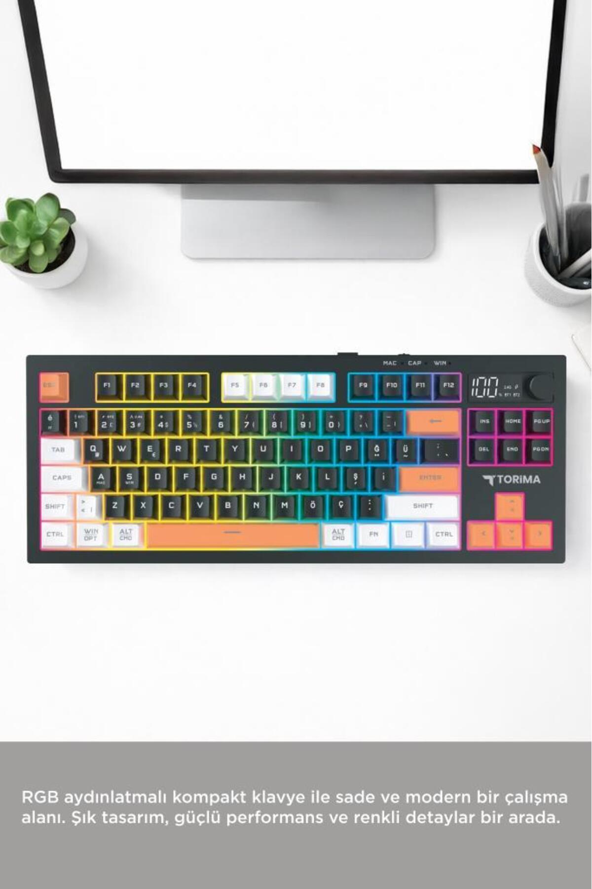 کیبورد Q با نور RGB و اتصالات چندگانه مدل TK15 سیاه