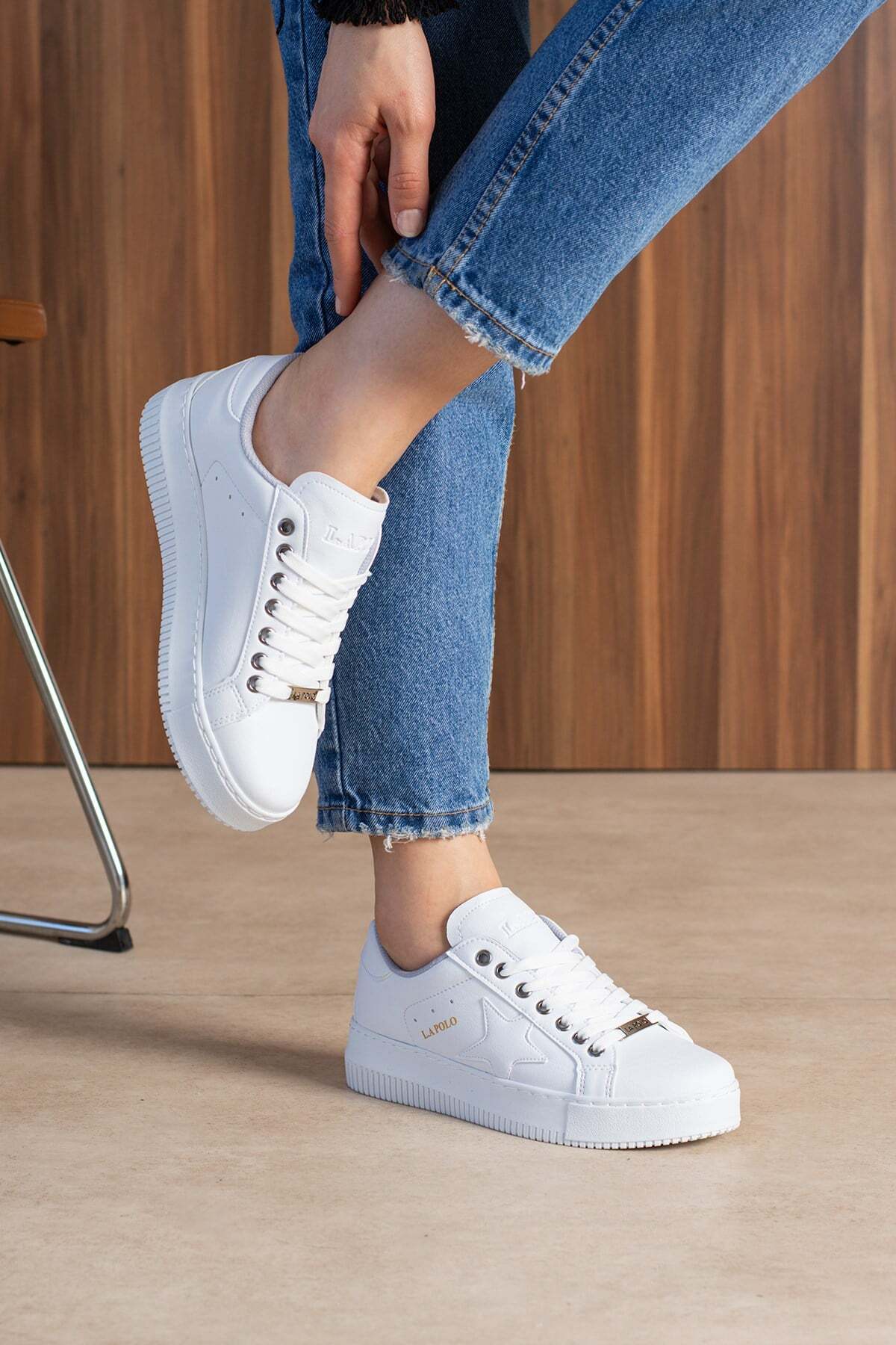 L.A Polo Beyaz Kadın Sneaker görsel 3
