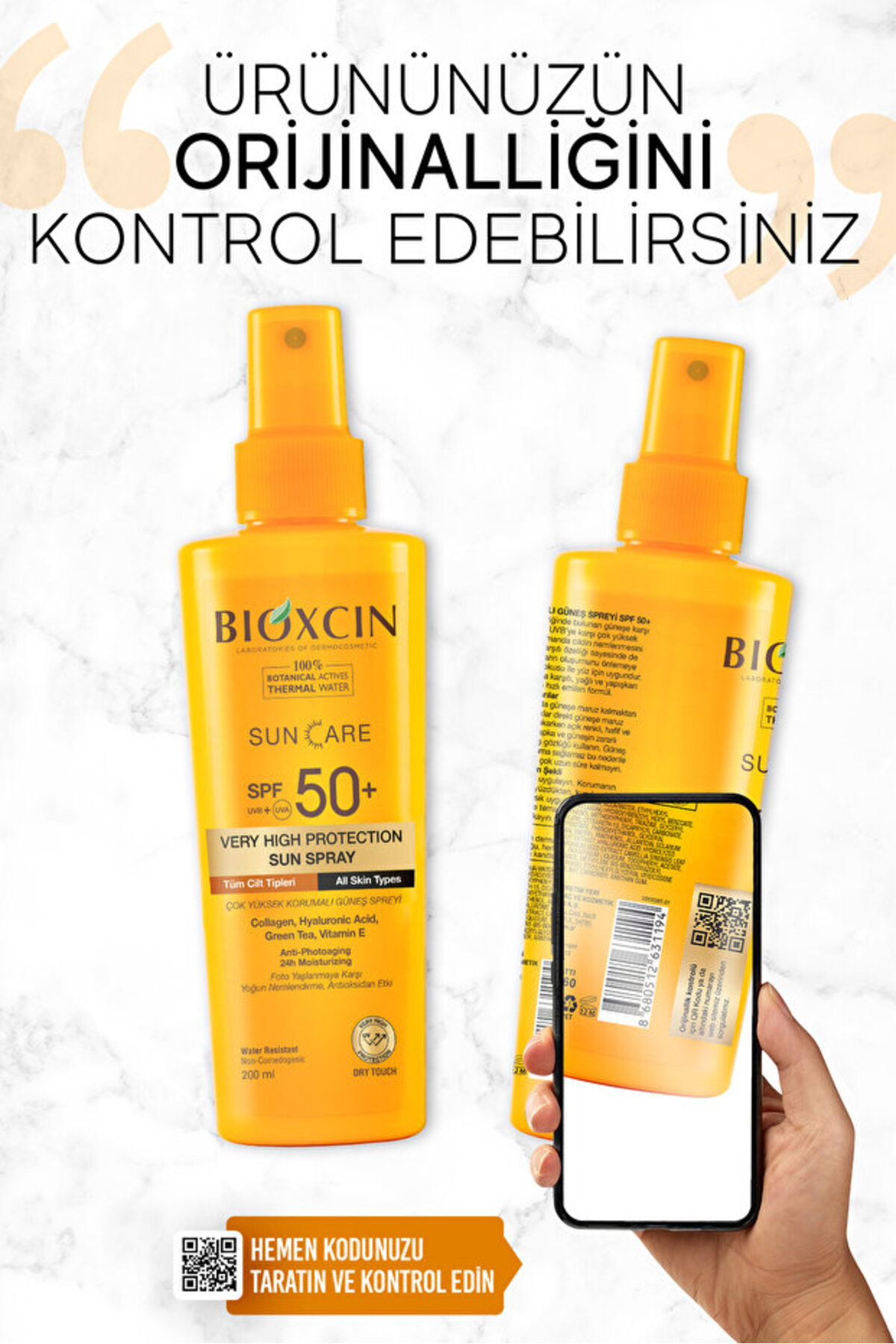 Yaza Hazırlık Bakım Seti | Güneş Spreyi 200 ml+ Argan Bakım Yağı + Magnezyum Complex + Bromelain Forte PREMİUM PAKET — Bıoxcnset — تصویر 4 از 8