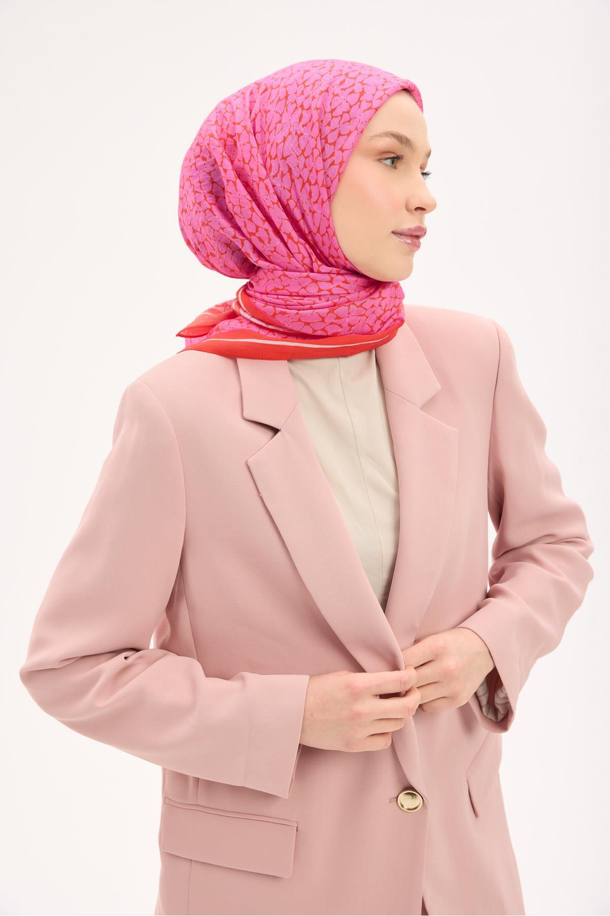 Olinda Scarf Clover Pattern Bright Orange 90x90