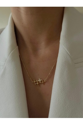 ANKA JEWELLRY ZİRKON TAŞLI YILDIZ FİGÜR MİNİMAL ÇELİK GOLD KADIN KOLYE
