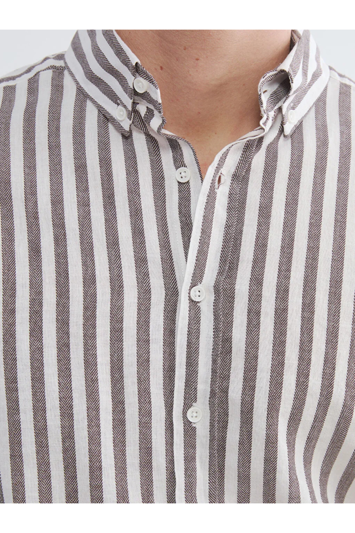 LC Waikiki Mürdüm Regular Fit Striped Men's Shirt