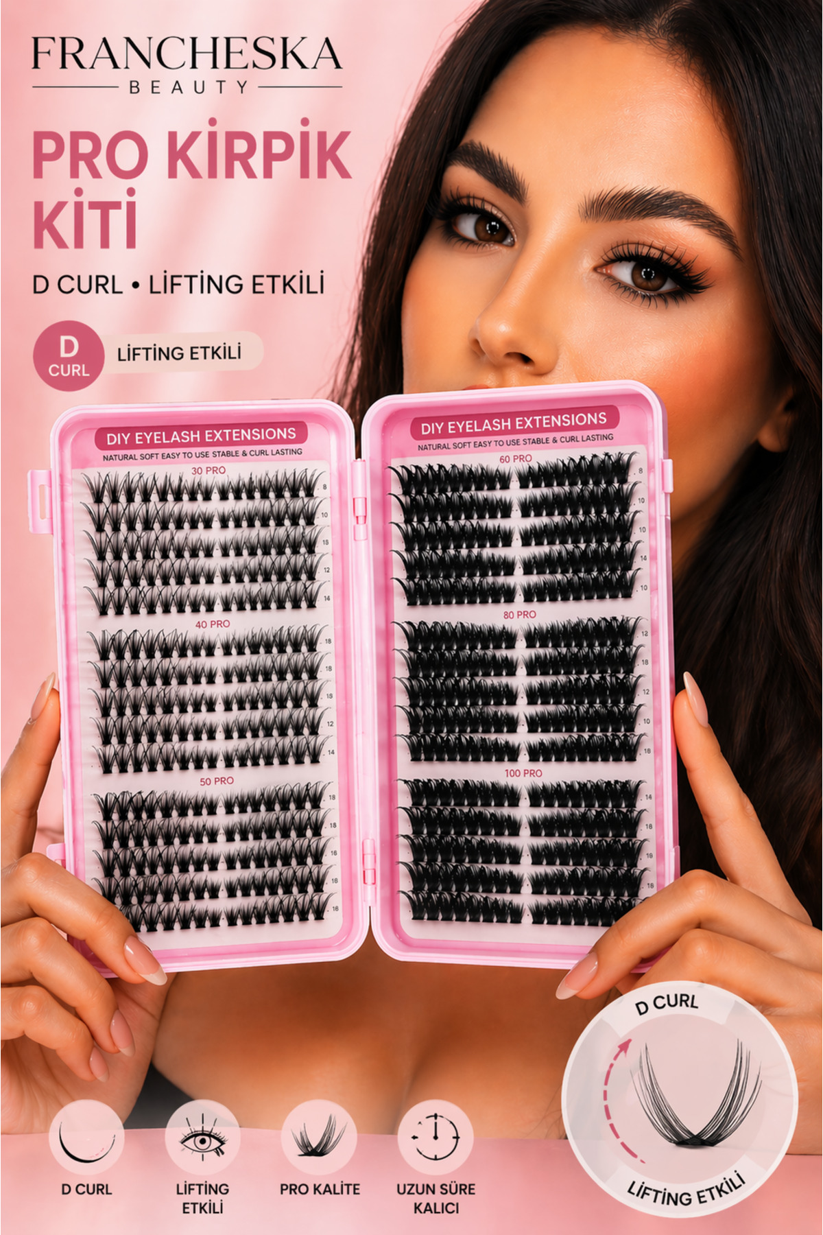 کیت مژه حرفه ای Root D Curl Lifting Effect 540 | دست ساز مخصوص، نرم و بدون سوزش، شامل تمام لوازم جانبی - مجموعه کامل مژه مصنوعی — FRNCHSK-PRO540 — تصویر 4 از 7
