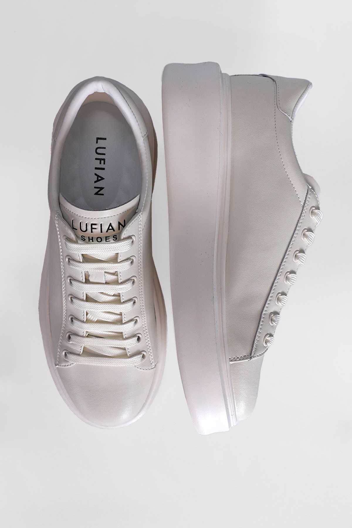 Lufian  Gage Erkek Hakiki Deri Sneaker Ayakkabı BEYAZ - Görsel 4