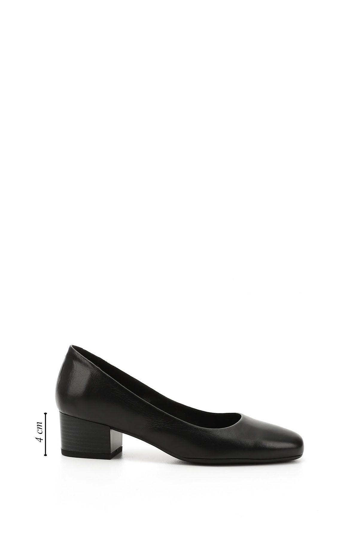 GÖNDERİ(R)  Kadın Siyah Kısa Kalın Topuklu Hakiki Deri Ayakkabı - Görsel 3