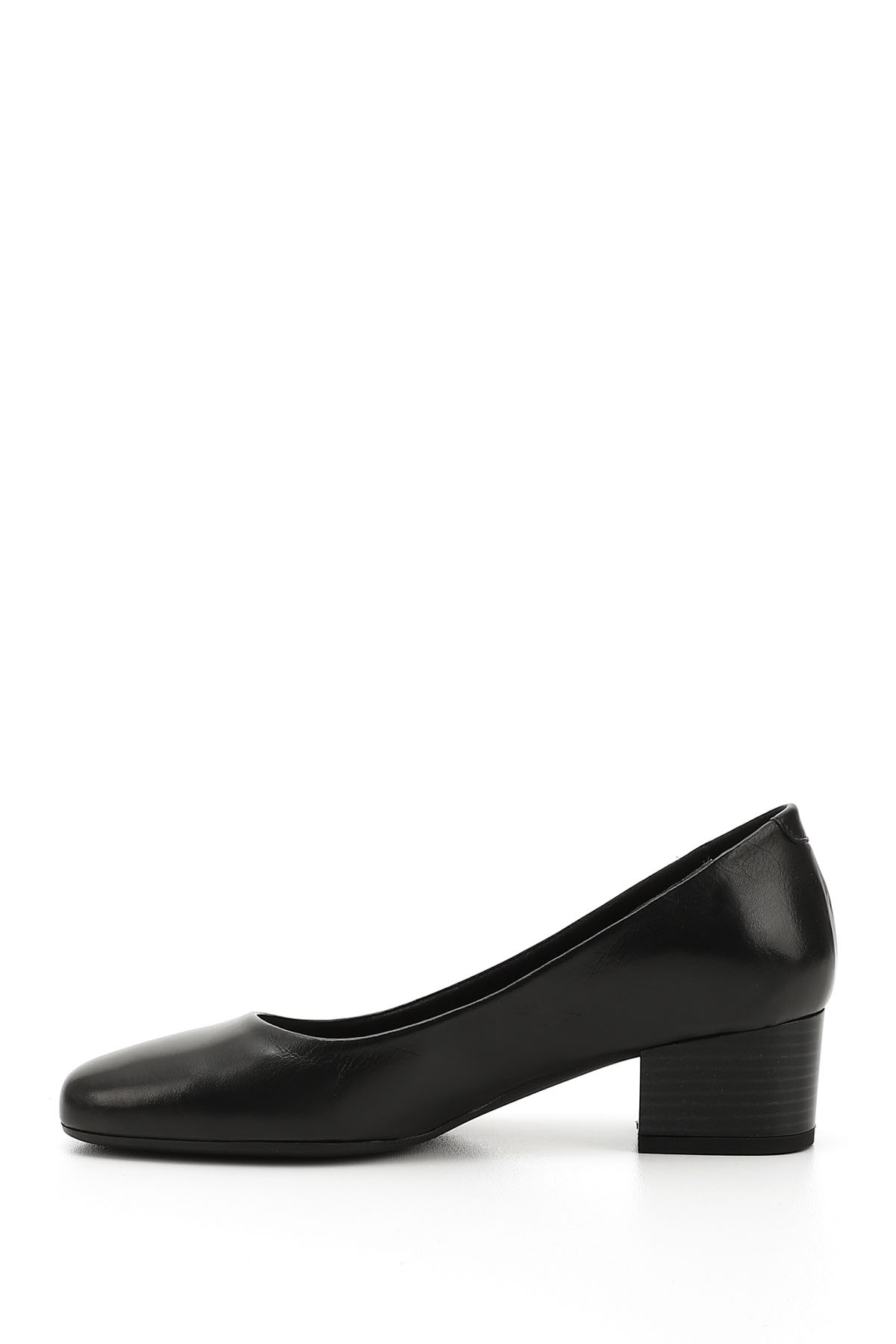 GÖNDERİ(R)  Kadın Siyah Kısa Kalın Topuklu Hakiki Deri Ayakkabı - Görsel 6
