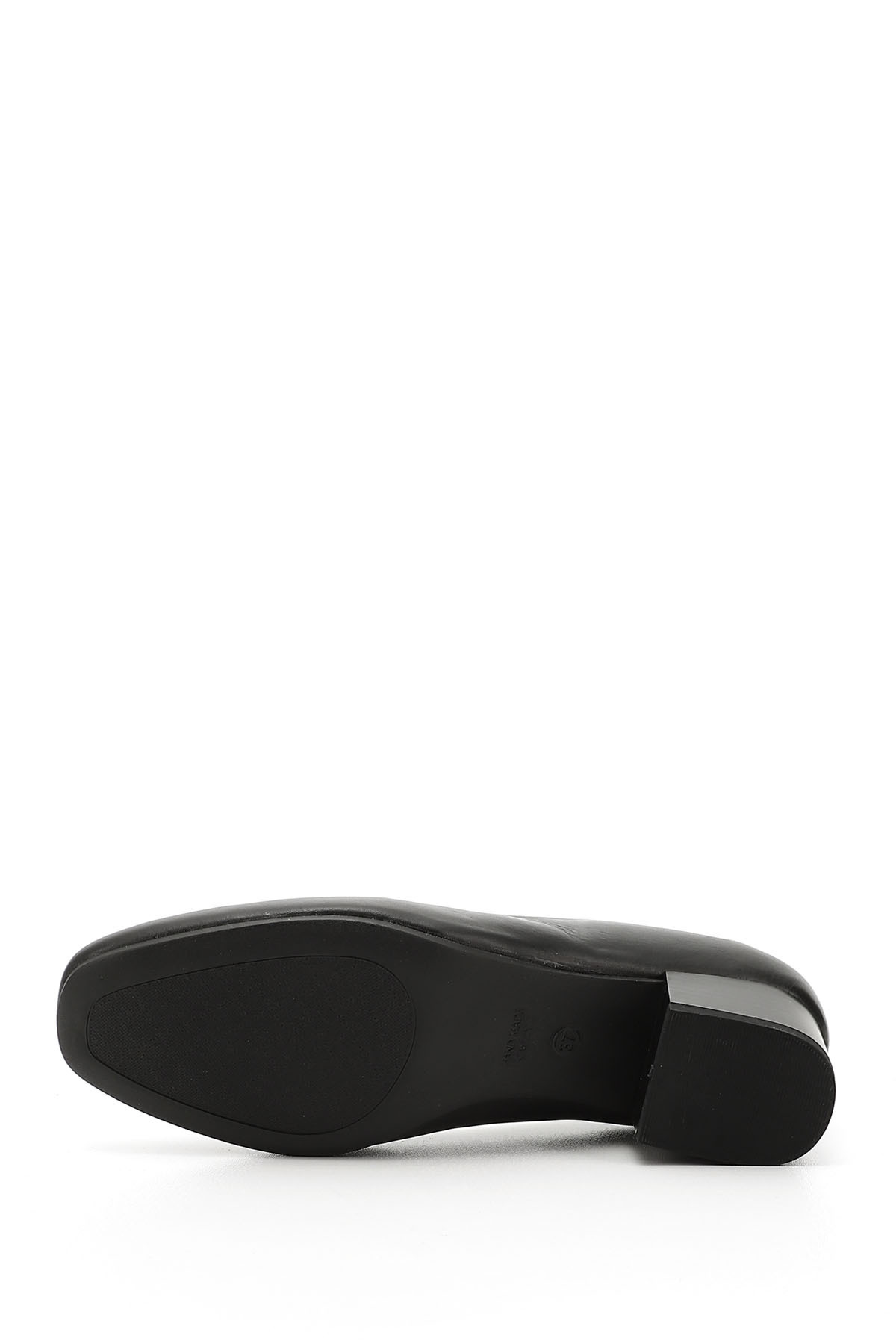 GÖNDERİ(R)  Kadın Siyah Kısa Kalın Topuklu Hakiki Deri Ayakkabı - Görsel 7