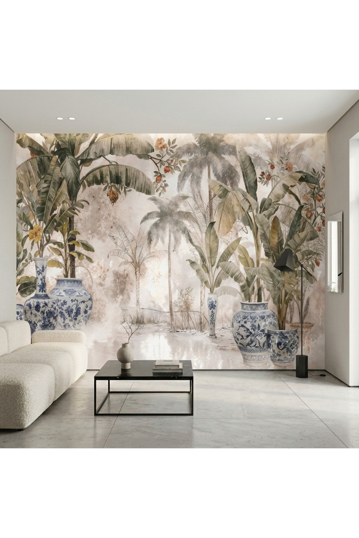 Potted Tropical Plants Wallpaper. Digital Print One Piece