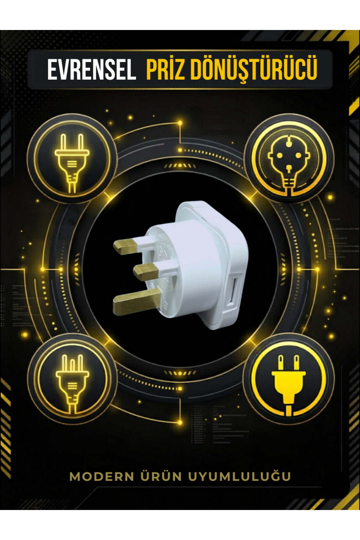 British Male Plug Travel Adapter UK Arabia Umrah Hajj Plug Socket Converter