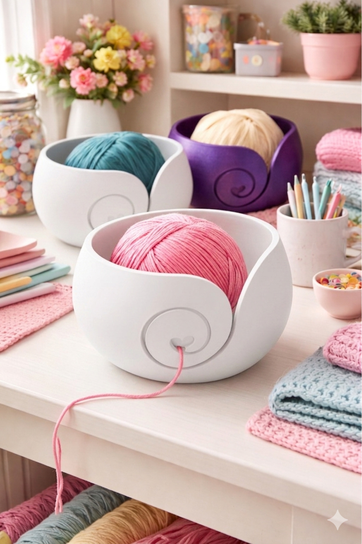 Ball Retainer Knitting Container – Practical Anti-Tangle Organizer | Amigurumi & Knitting Accessory