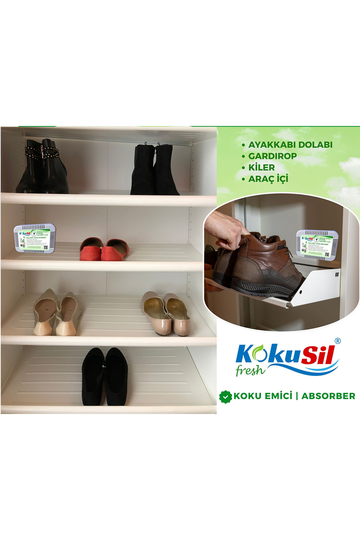Ayakkabı Dolabı Koku Giderici ve Koku Emici 2 li Paket — KSD200 — تصویر 7 از 7