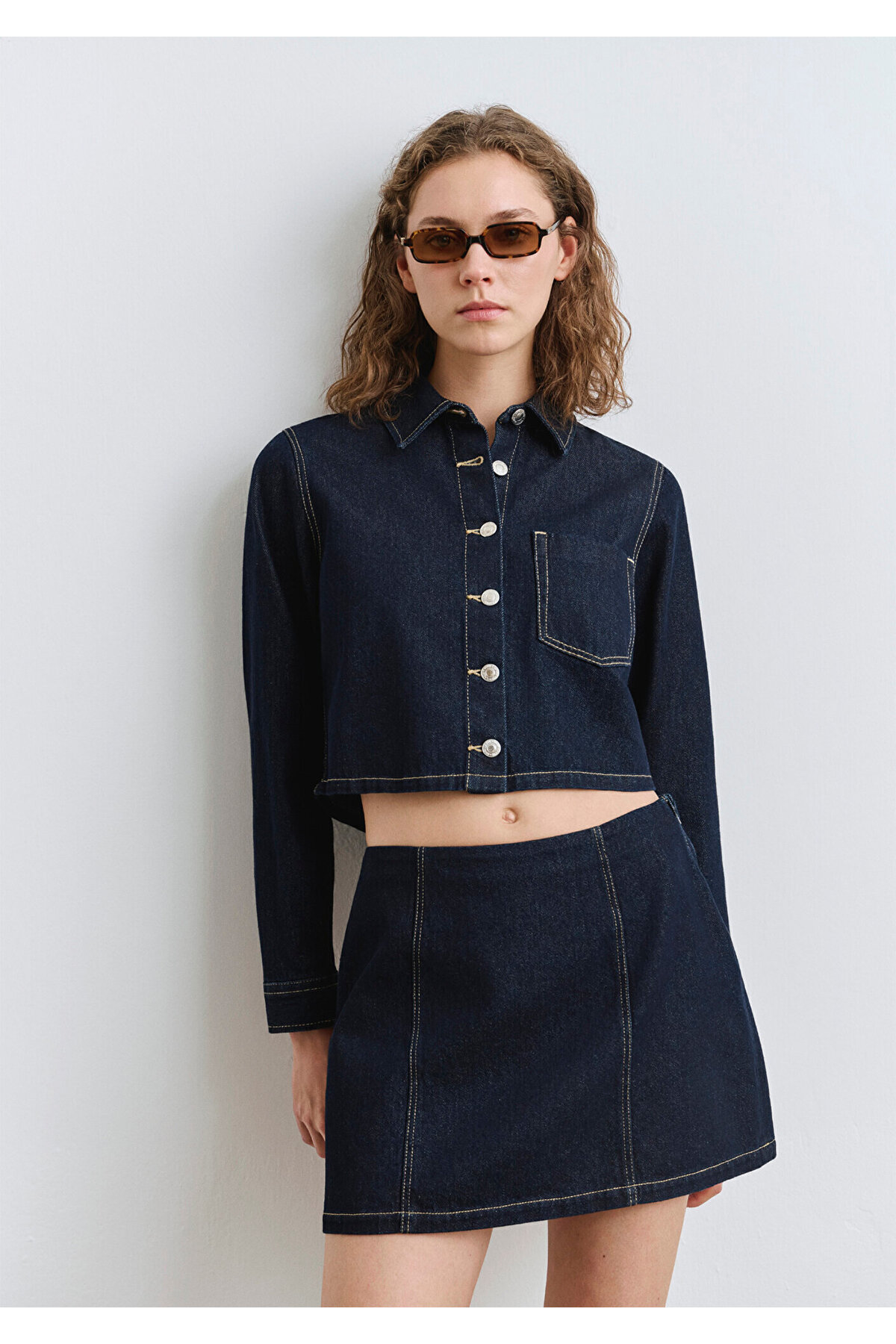 Mavi Rinse Denim Gömlek Regular Fit / Normal Kesim 1211167-85481 — سرمه‌ای