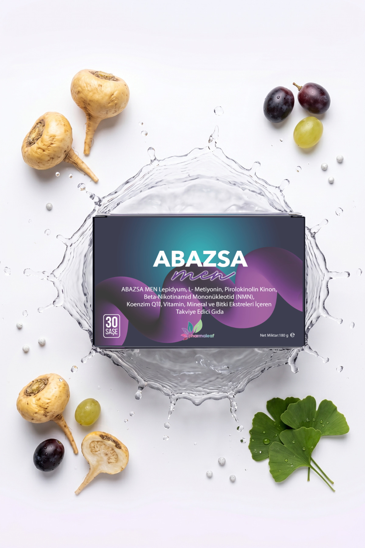 Abazsa Men 30 Saşe Vitamin C D Vitamini B12 Çinko Ginseng Resveratrol NMN Koenzim Q10 Takviye — ABAZSA — تصویر 5 از 7