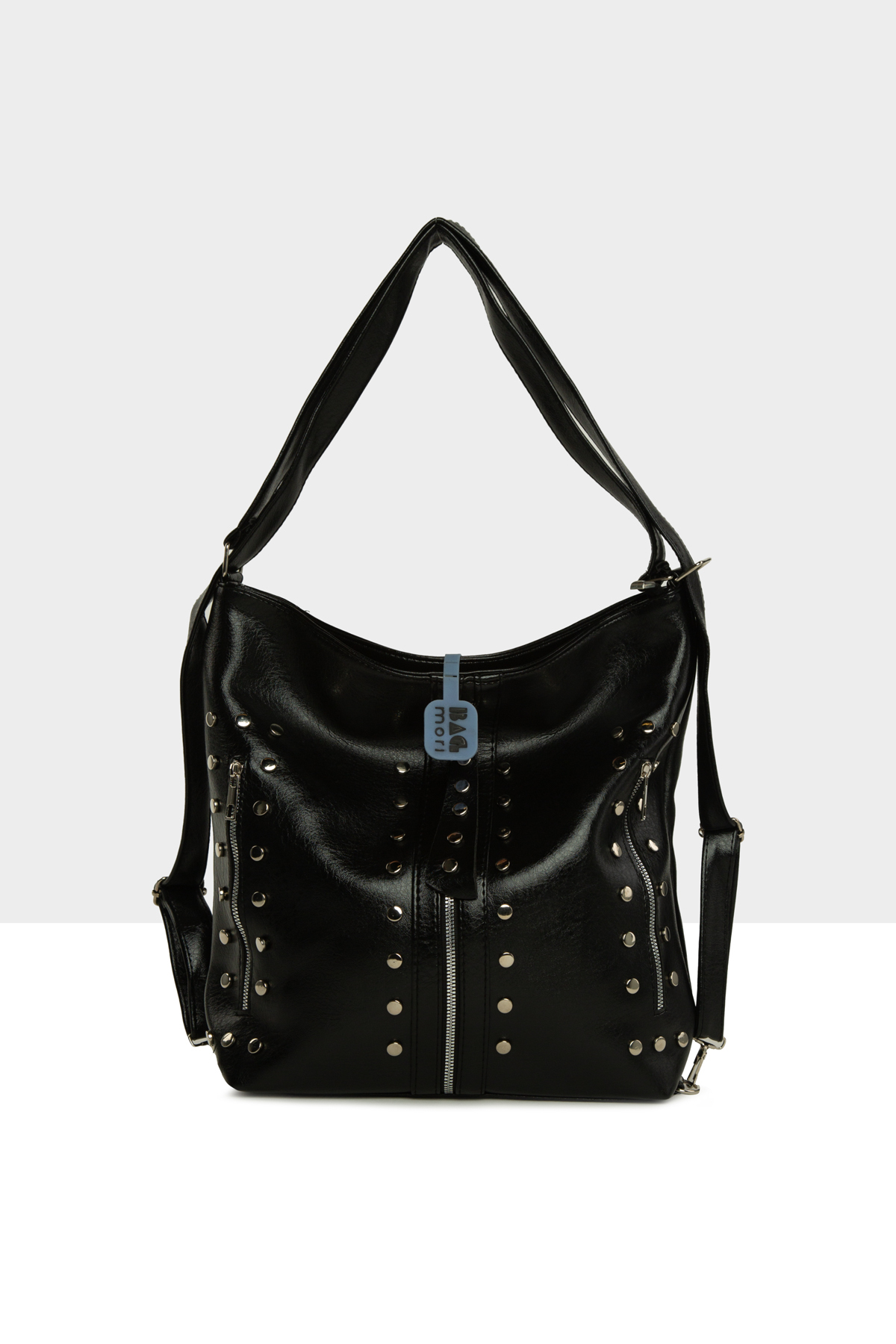 Black Women's Trojan Detailed Shabby Strap and Backpack M000008730