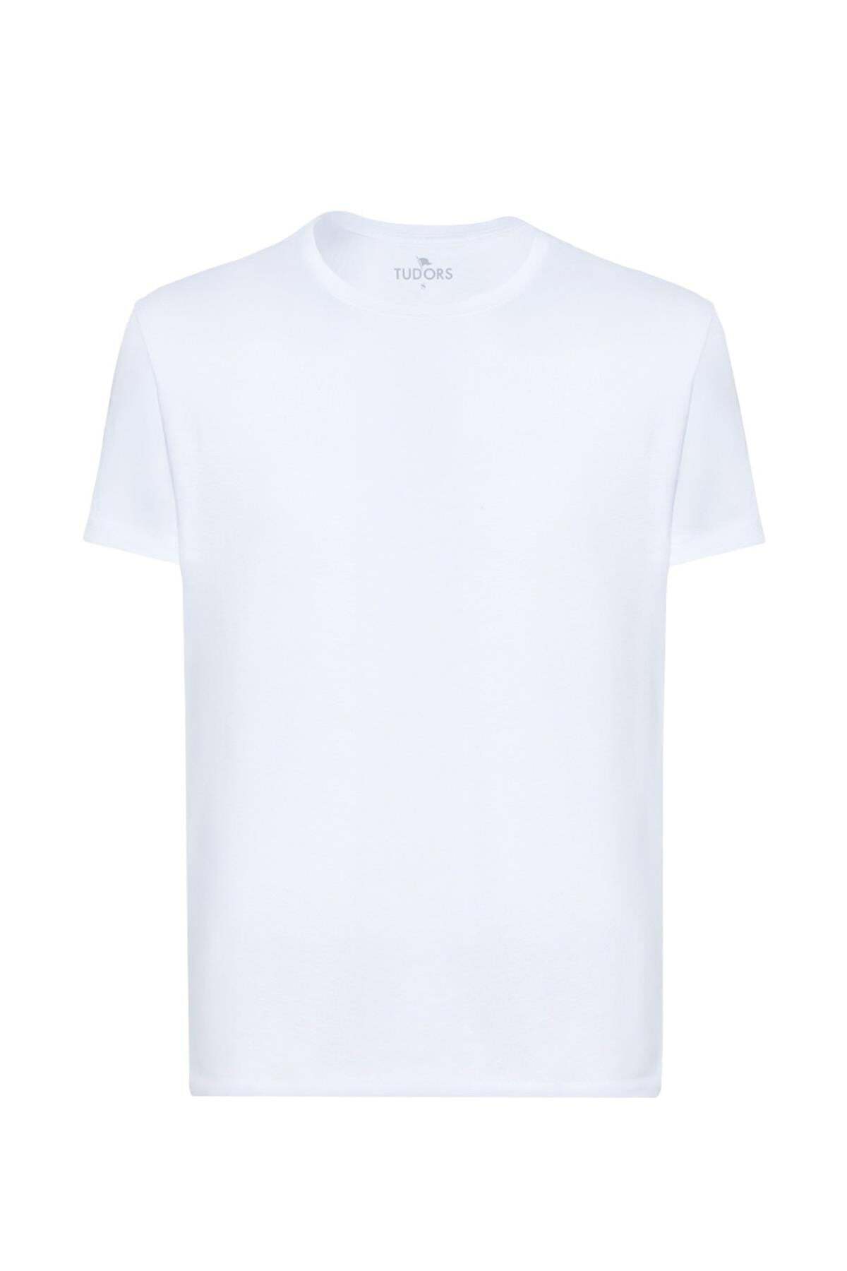 Unisex Slim Fit Dar Kesim %100 Pamuk Yumuşak Dokulu Beyaz Bisiklet Yaka Tişört