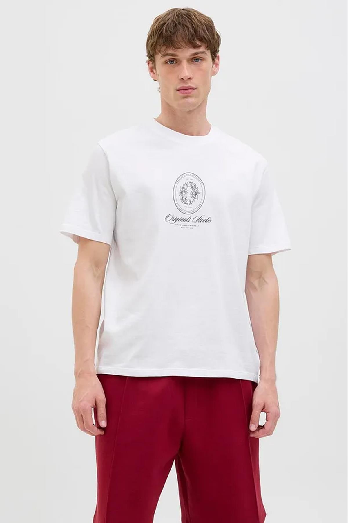 تی‌شرت سفید مردانه گرافیکی (۱۲۲۸۶۶۰۹-BW) جک اند جونز تی شرت ورزشی Jack & Jones