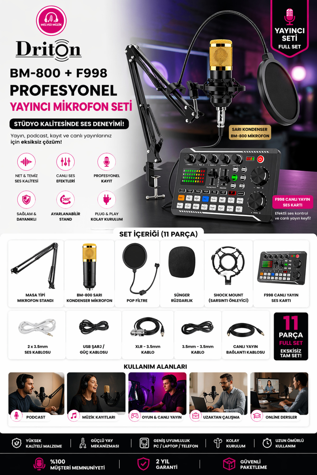 DRİTON BM-800 + F998 SES KARTI PODCAST TİKTOK YOUTUBE YAYINCI