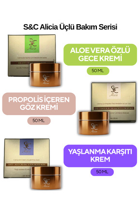 S&C Alicia Küba'dan Gelen 3'lü Gençlik Sırrı-Propolisli Göz & Aloe Vera Gece ...