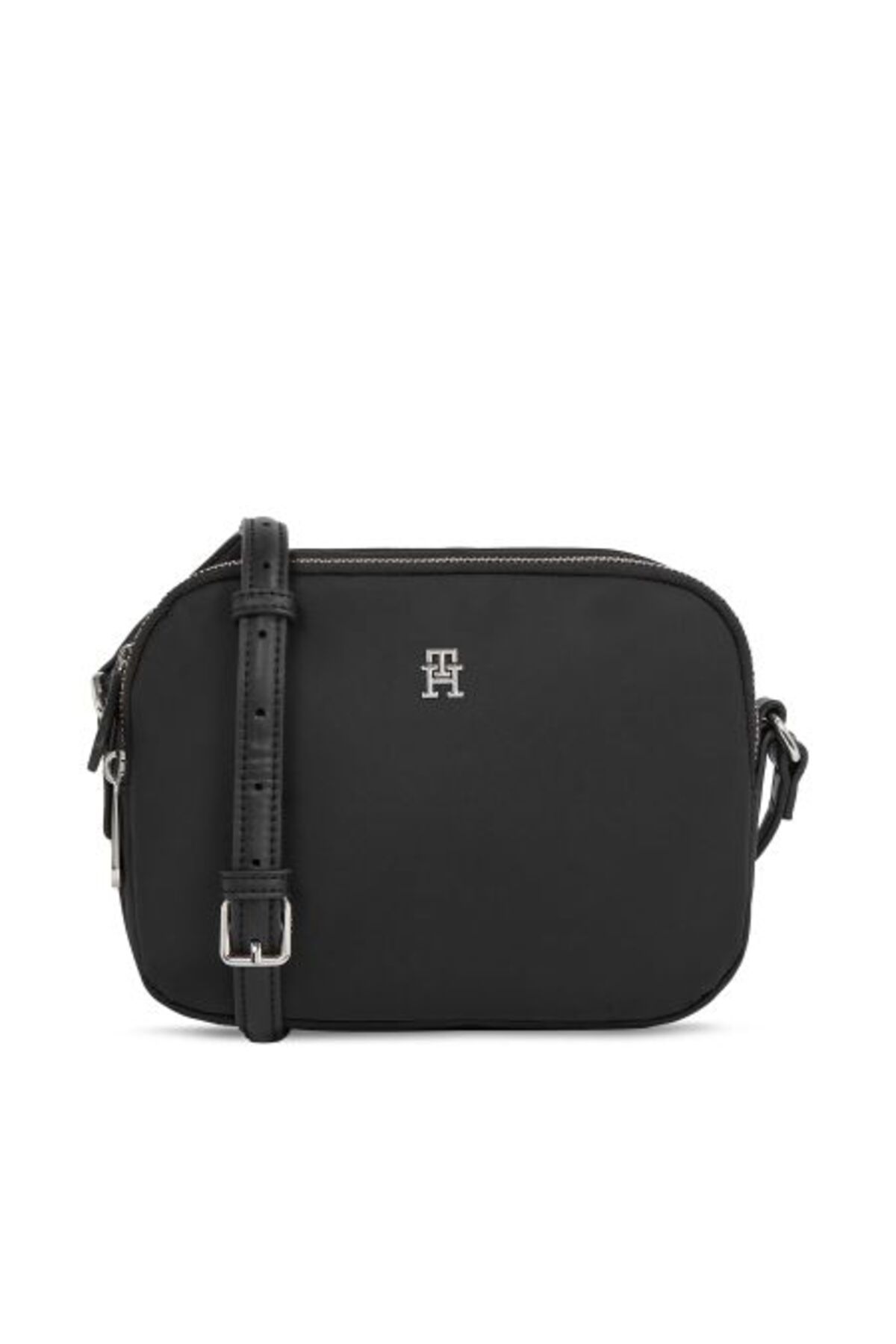 1_org_zoom Kadın Logolu Deri Kart Bölmeli Günlük Kullanım Siyah Omuz Çantası AW0AW15638-BDS Tommy Hilfiger تامی هیلفیگر اورجینال - تصویر 1