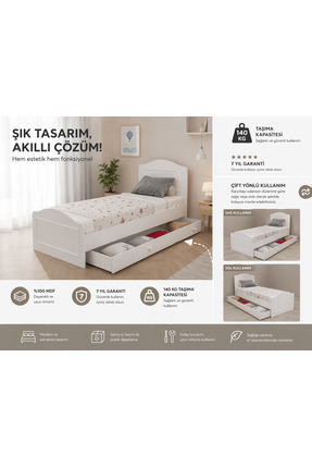 VENATTO Montes Yavrulu Karyola (%100mdf)90x190