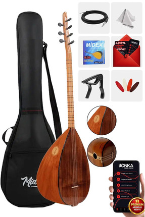 Yonka B-141K Kısa Sap Karaağaç Gövde Kaliteli Gürgen Sap Saz Bağlama Seti