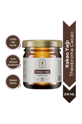 Sera Natura Kakao Yağı 210 ml. %100 Saf - Doğal Nemlendirici & Yenilebilir Sa...