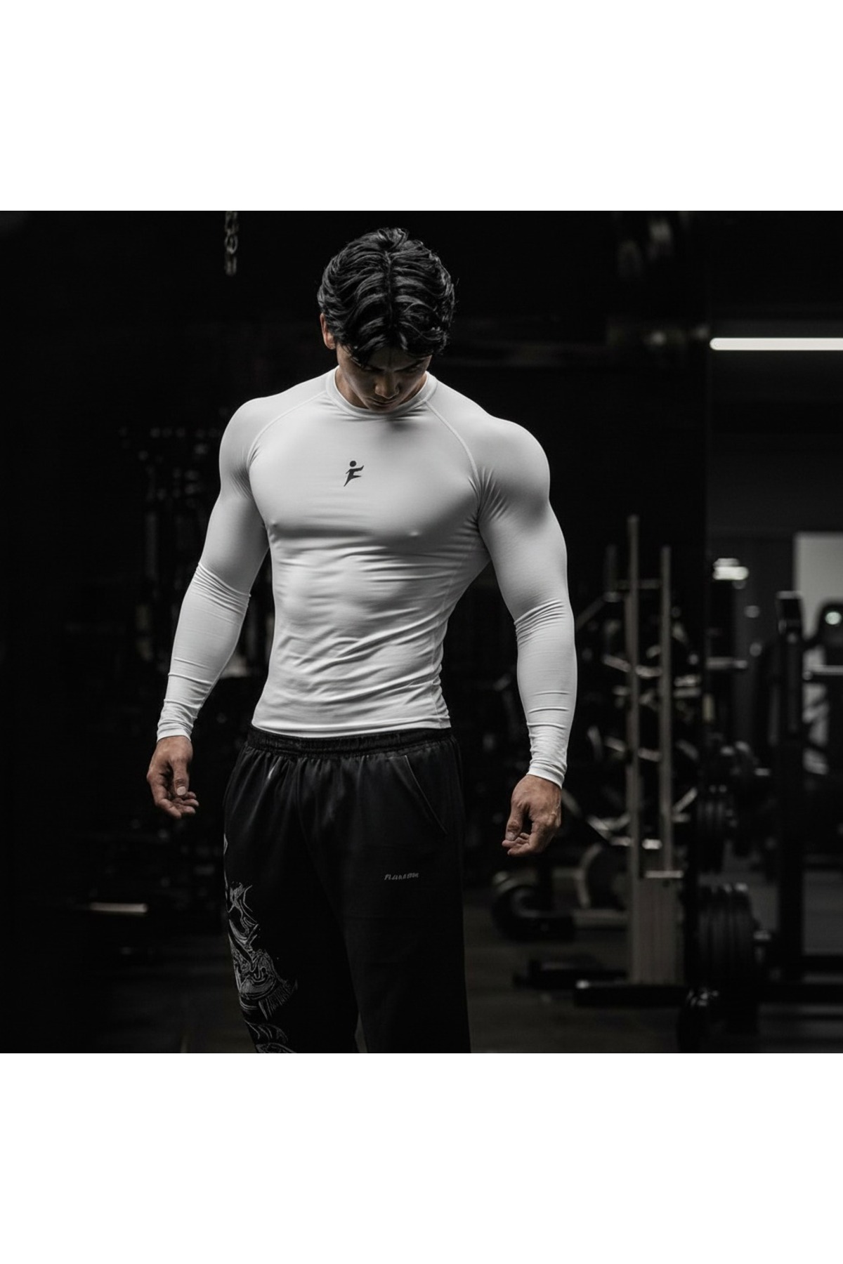 FIGHTR Men's Compression Long Sleeve Sports T-Shirt Slim Fit Fitness Gym Training Top