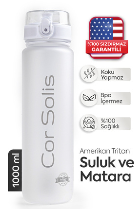 Cor Solis Suluk Matara Tritan 1050ml, Sağlıklı, Koku Ve Su Akıtma Yapmaz, Bpa...