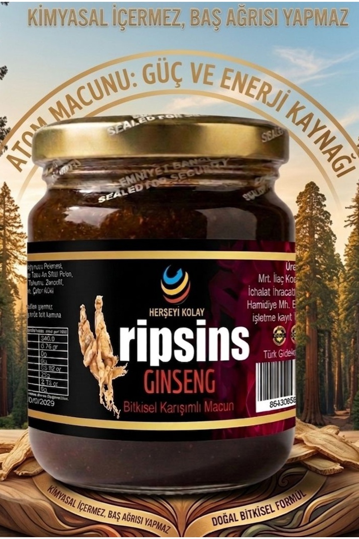 Herşeyi Kolay Ripsinss Macun Tribulus Terrestris Kore Ginsengli Kuvvet, Macunu Bitkisel Karışımlı — happy kit139