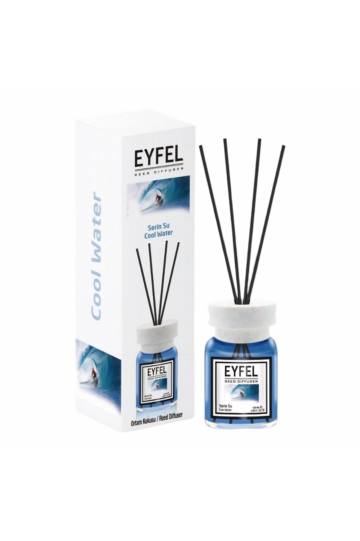 Eyfel Odorizant de cameră cu bețișoare 120ml, Cool Water, Eyfel