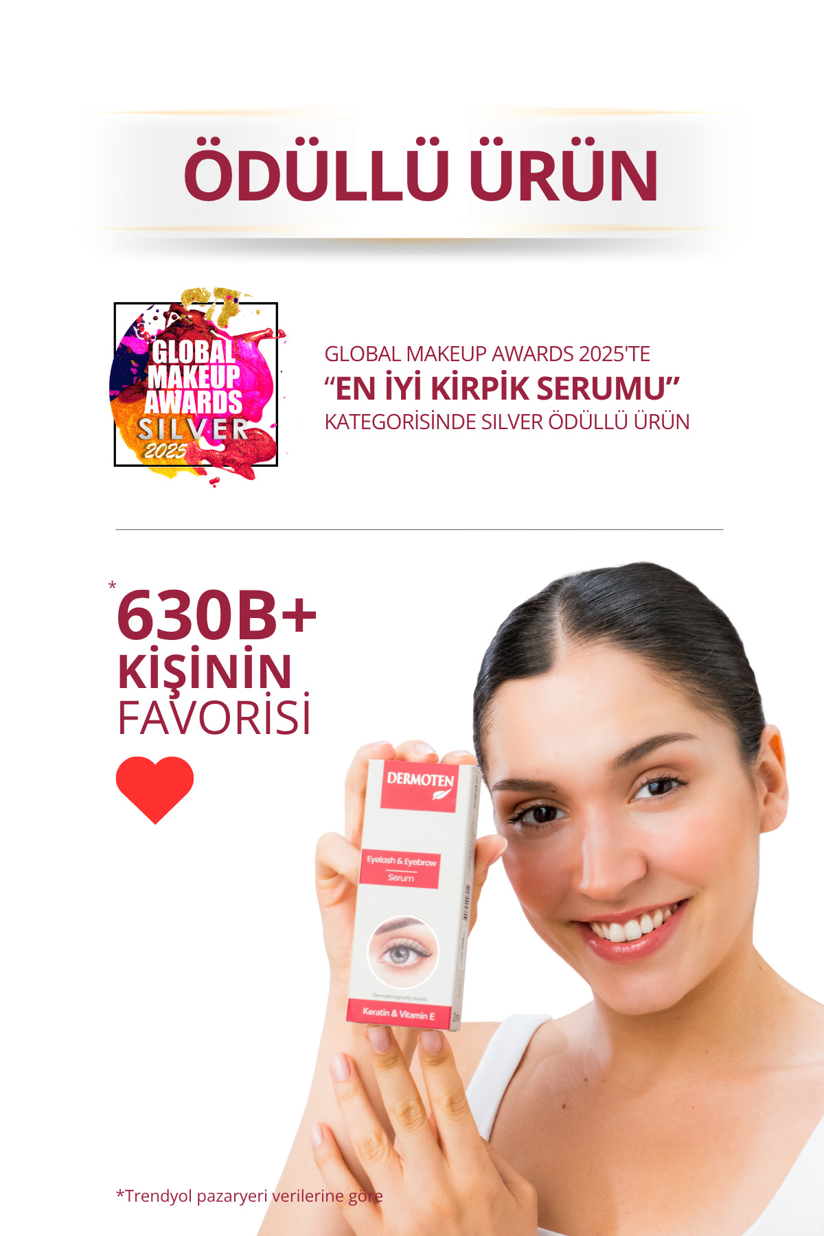 Besleyici, Güçlendirici Kaş & Kirpik Serumu, %98 Doğal Formül Keratin ve E Vitamini İçerikli 20 ml — 8699649008014 — تصویر 3 از 8