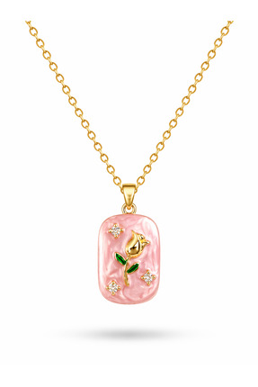 ZEYOLER FineJewelry Pastel Tulip Renkli Lale Detaylı Kolye