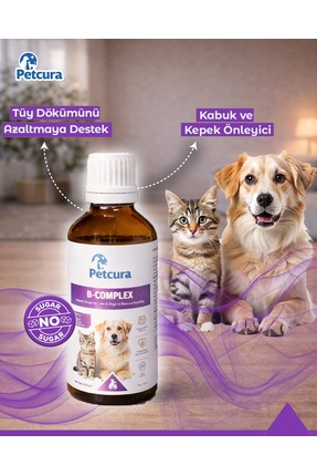 PETCURA B Complex (Kediler ve Köpekler İçin Enerji ve Genel Sağlık Destekleyi...