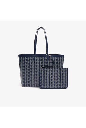 Lacoste Zely Canvas Kadın Monogram Lacivert Omuz Çantası