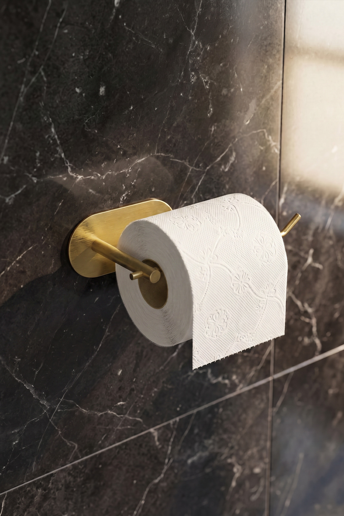 Lifetime Stainless Steel Gold Toilet Paper Hanger , Adhesive Toilet Paper Hanger , Toilet Hanger