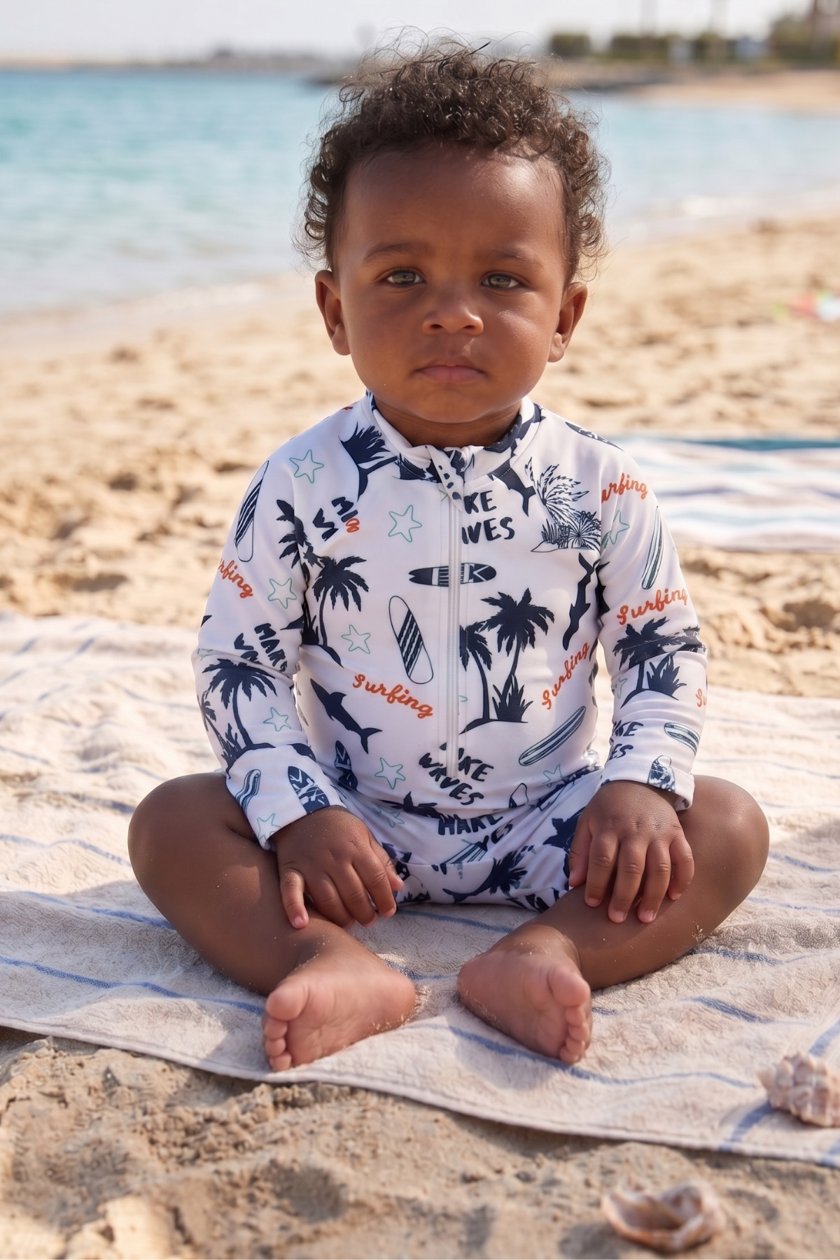 Shorts Patterned Long Sleeve Baby Boy Swimwear